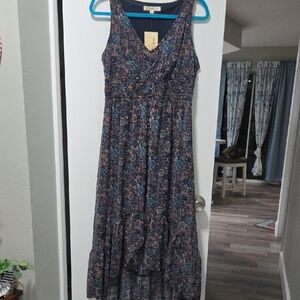 Rewind Blue Purple Sleeveless V-neck Sundress